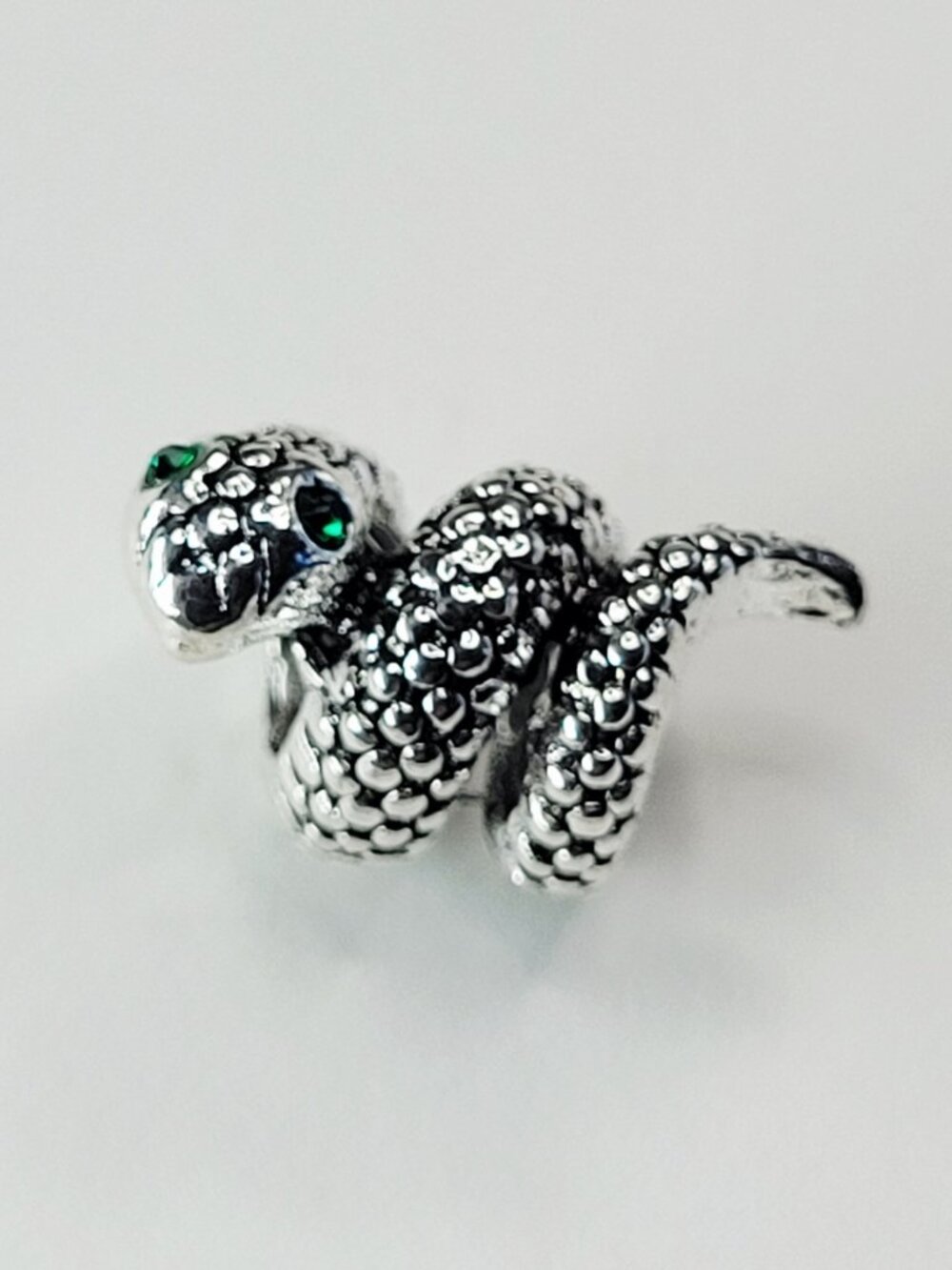 New! For Pandora Troll Charm Bracelet AMAZING Wrap Around Green Eyed Snake Charm - Picture 3 of 3